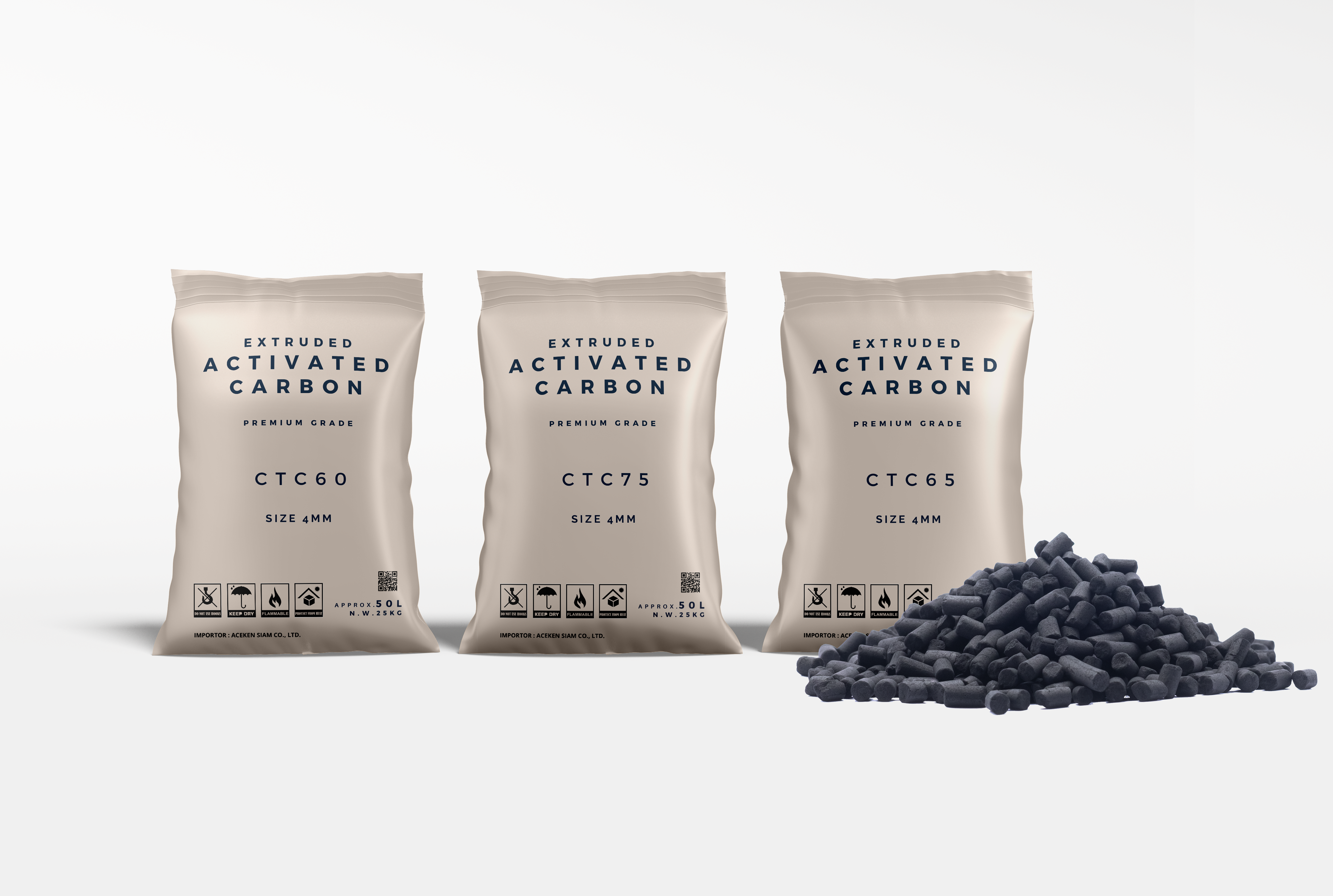 Extruded Activated Carbon ถ่านกัมมันต์ ชนิดอัดเม็ด